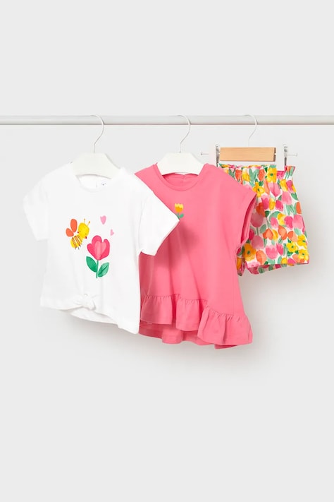 Pamučna dječja trenirka Mayoral boja: ružičasta, 1206