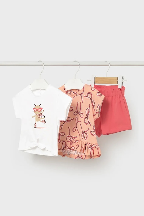 Mayoral komplet bawełniany dziecięcy kolor różowy 1206