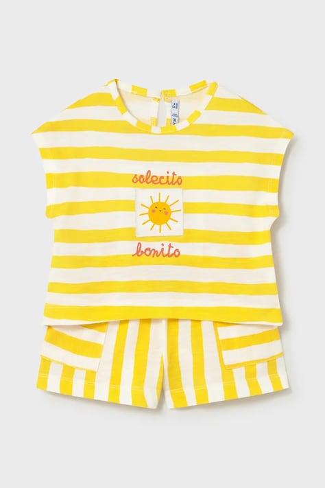 Detská bavlnená súprava Mayoral žltá farba, 1208
