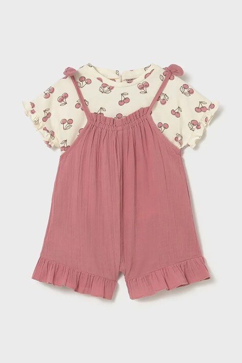 Mayoral komplet bawełniany niemowlęcy kolor różowy 1656