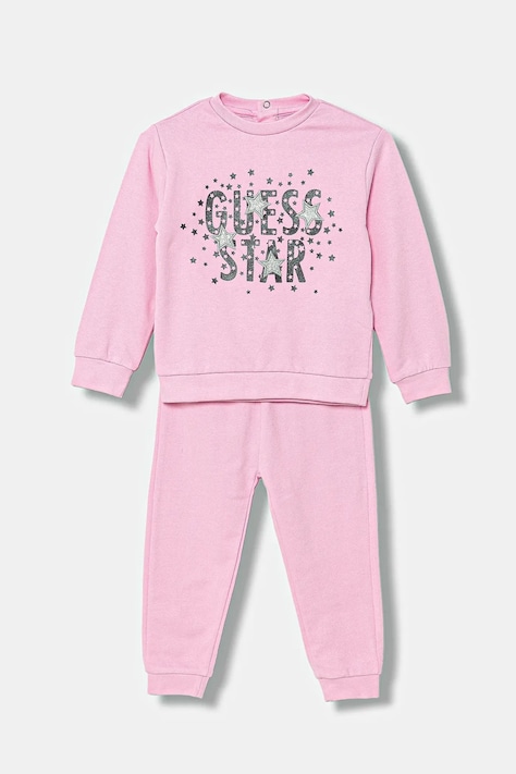 Guess dres bawełniany niemowlęcy 2-pack kolor różowy A6RG03 KA6R4