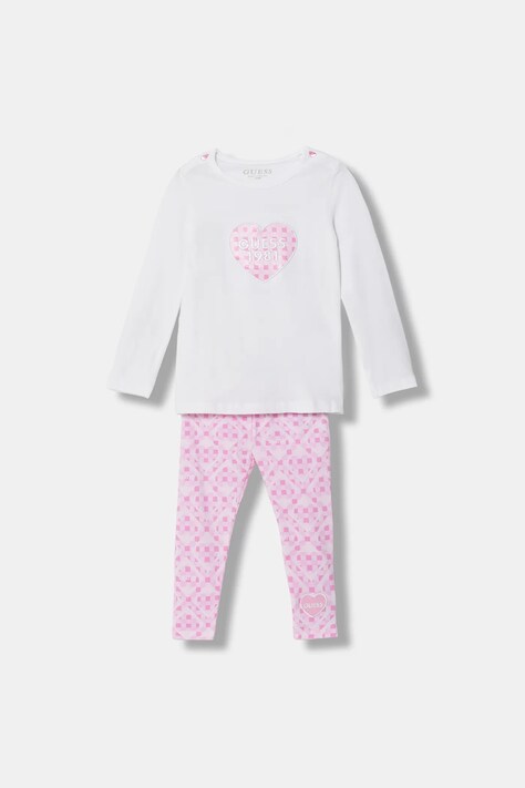 Guess komplet bawełniany niemowlęcy kolor biały A6RG04 K6YW4