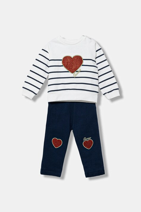 Guess dres bawełniany niemowlęcy kolor biały A6RG06 KA6R4