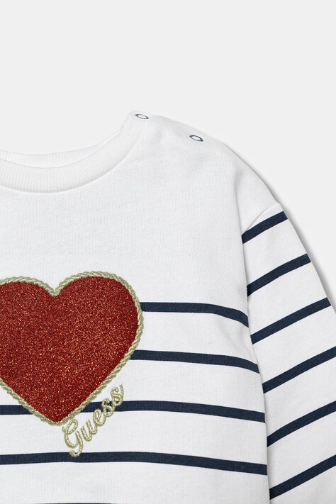 Guess dres bawełniany niemowlęcy kolor biały A6RG06 KA6R4