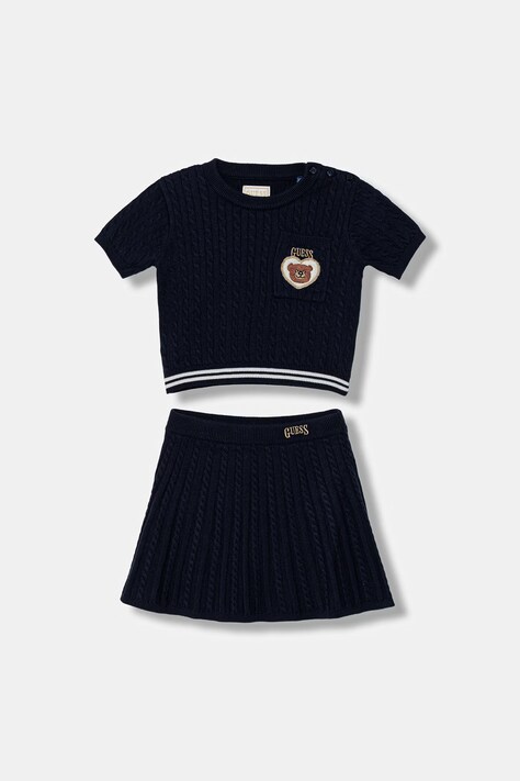Guess komplet z domieszką wełny dziecięcy 2-pack kolor granatowy K6RG08 Z37L1