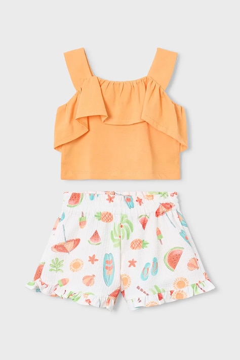 Παιδικό βαμβακερό σετ Mayoral χρώμα: πορτοκαλί, 3230