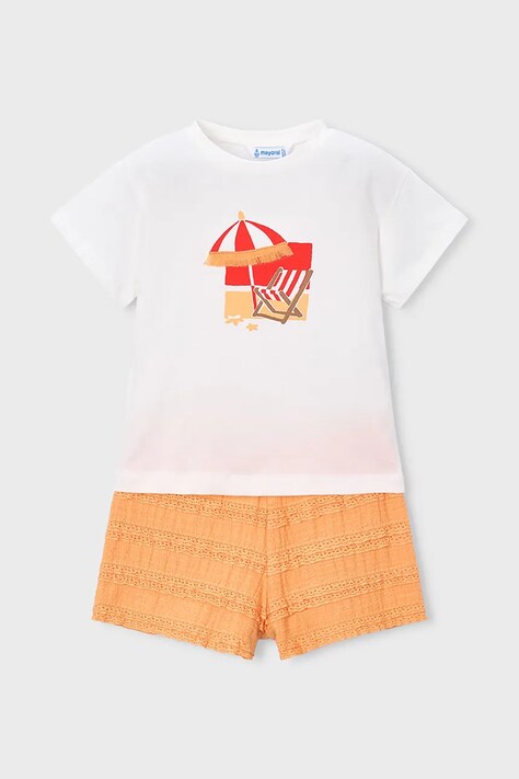 Mayoral komplet bawełniany dziecięcy kolor pomarańczowy 3231