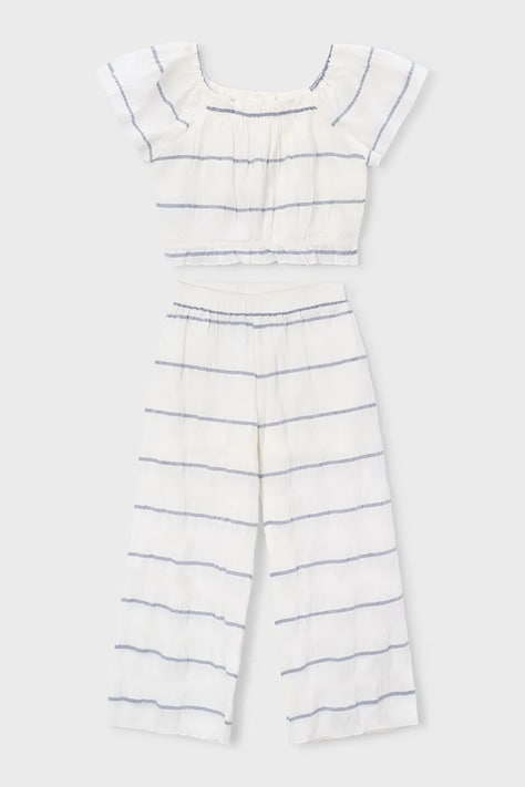 Otroški komplet z dodatkom lanu Mayoral bela barva, 3593