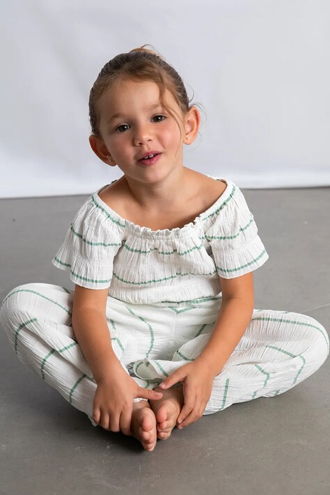 Mayoral komplet z domieszką lnu dziecięcy kolor biały 3593