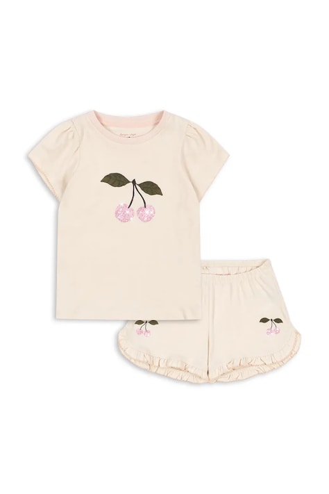 Konges Sløjd set de bumbac pentru copii FAMO FRILL SET GOTS culoarea bej, KS104803