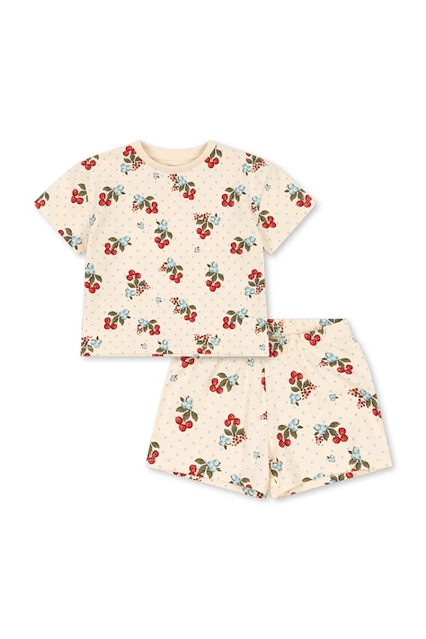 Konges Sløjd set de bumbac pentru copii LIN TEE SET GOTS culoarea bej, KS104935