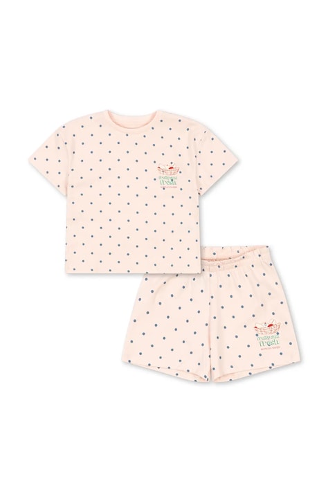 Konges Sløjd set de bumbac pentru copii LIN TEE SET GOTS culoarea roz, KS104935