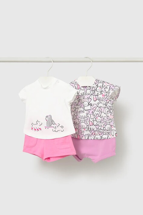 Mayoral Newborn komplet bawełniany niemowlęcy kolor różowy 1641