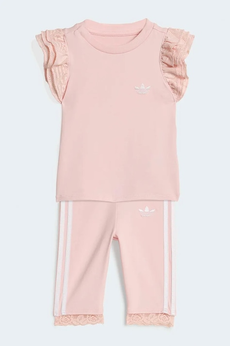 adidas Originals komplet niemowlęcy z bawełną różowy KC6799