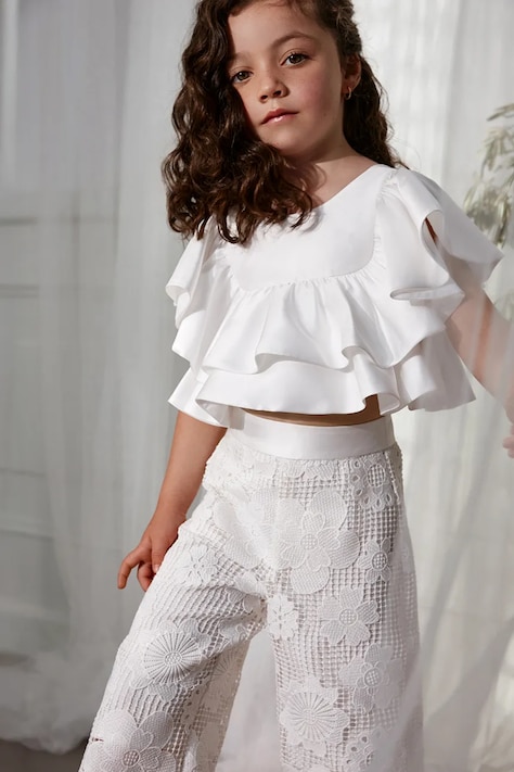 Abel&Lula compleu copii culoarea alb, 5212