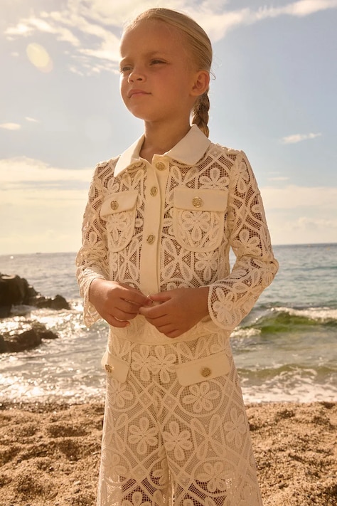 Abel&Lula komplet z domieszką lnu dziecięcy kolor beżowy 5288