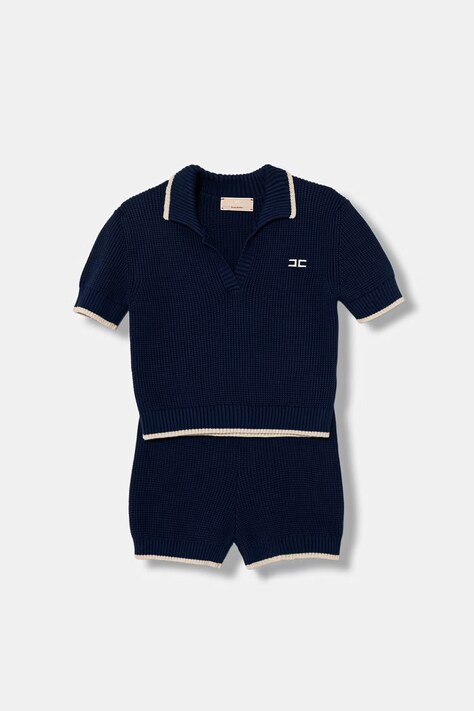 Elisabetta Franchi σετ παιδικό βαμβακερό σκούρο μπλε EFCM026.C.FL001