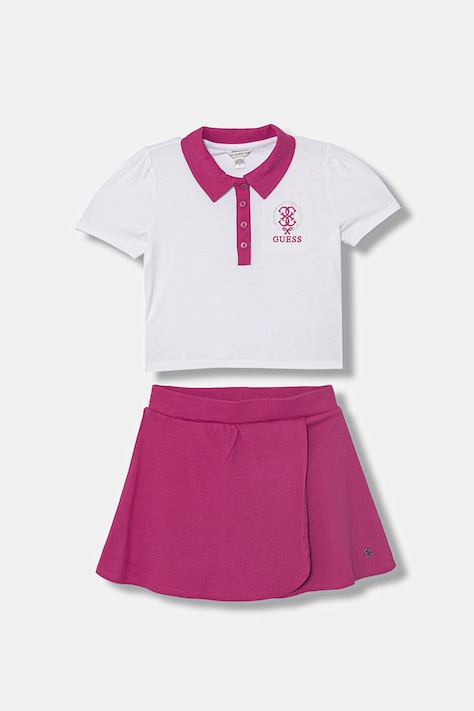 Guess komplet dziecięcy z bawełną różowy J6GG03 K6YW4