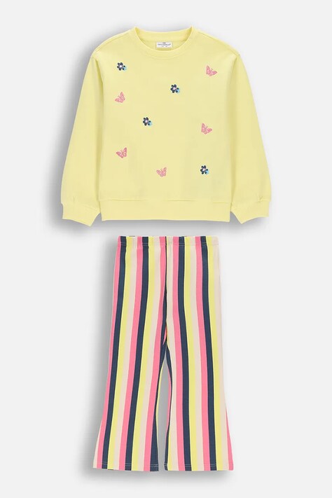 Coccodrillo komplet otroški bombažen rumen FANTASY SPRING GIRL KIDS