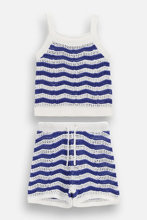 Coccodrillo σετ παιδικό βαμβακερό μπλε WAVES GIRL JUNIOR