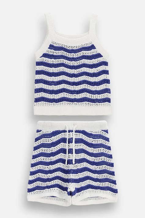 Coccodrillo σετ παιδικό βαμβακερό μπλε WAVES GIRL JUNIOR