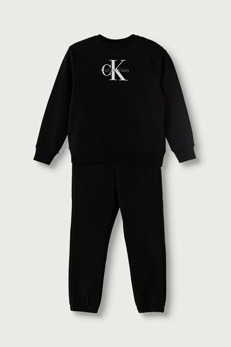Calvin Klein Jeans compleu de trening pentru copii cu bumbac negru IN0IN00353