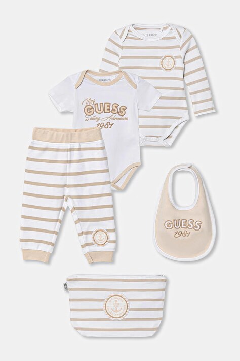 Guess komplet bawełniany niemowlęcy 5-pack kolor beżowy H6RW06 K85Z1