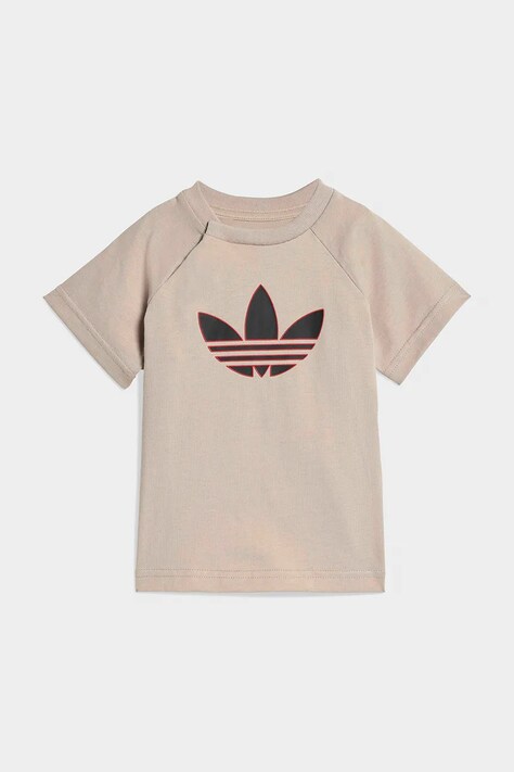 Dětská bavlněná souprava adidas Originals béžová barva, KD1039