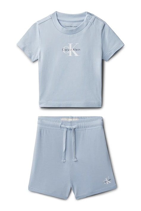 Calvin Klein Jeans komplet niemowlęcy bawełniany niebieski LVCKSJI09B
