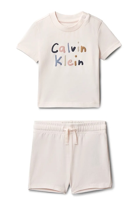 Calvin Klein Jeans bébi pamut szett narancssárga LVCKSJI11B