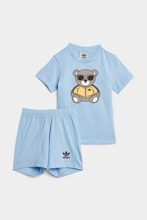 adidas Originals komplet niemowlęcy bawełniany niebieski LE8608