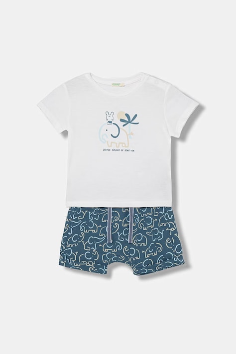 United Colors of Benetton compleu de zi pentru bebeluși din bumbac bleumarin 3UOPAK01S