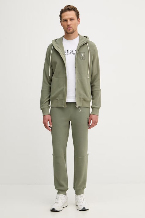 Aeronautica Militare dres męski bawełniany z elastanem zielony TF0114UF00680