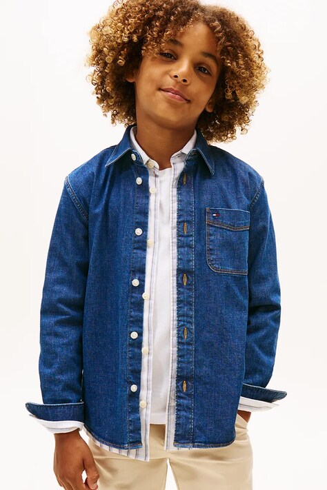 Tommy Hilfiger koszula dziecięca kolor granatowy KB0KB10069