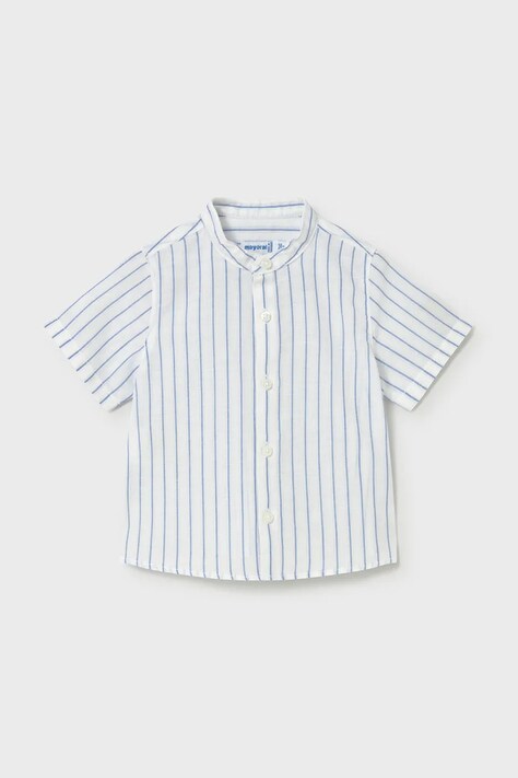 Mayoral koszula z domieszką lnu dziecięca kolor biały 1111