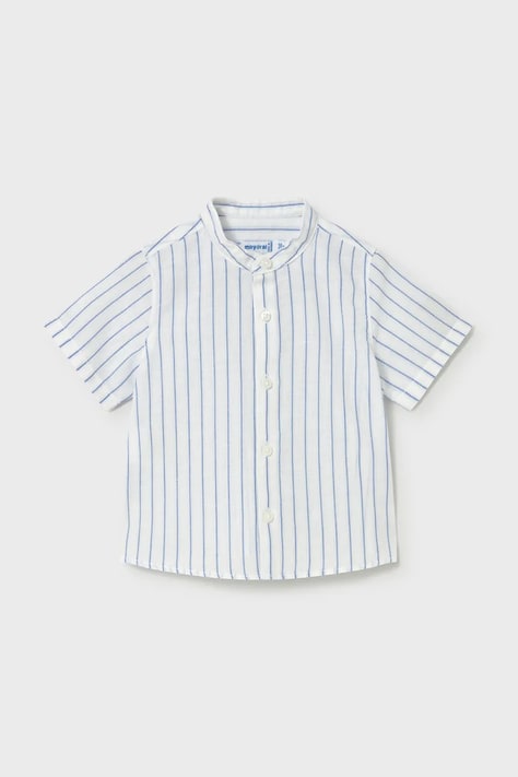 Detská košeľa s prímesou ľanu Mayoral biela farba, 1111