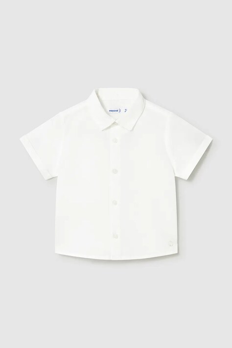 Mayoral koszula z dodatkiem lnu dziecięca kolor biały 1112