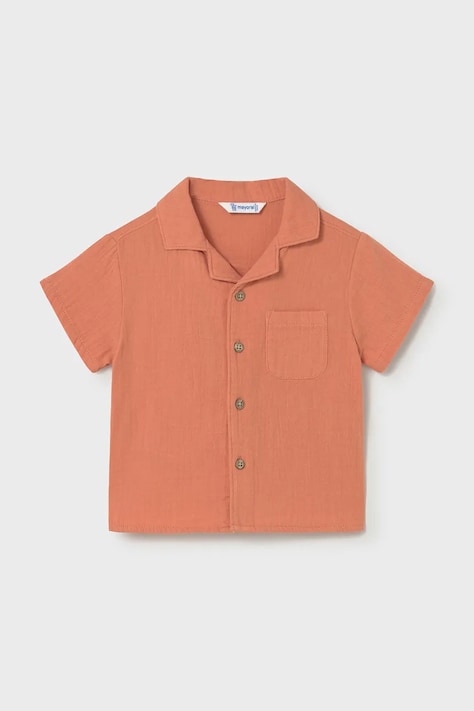 Detská bavlnená košeľa Mayoral oranžová farba, 1113