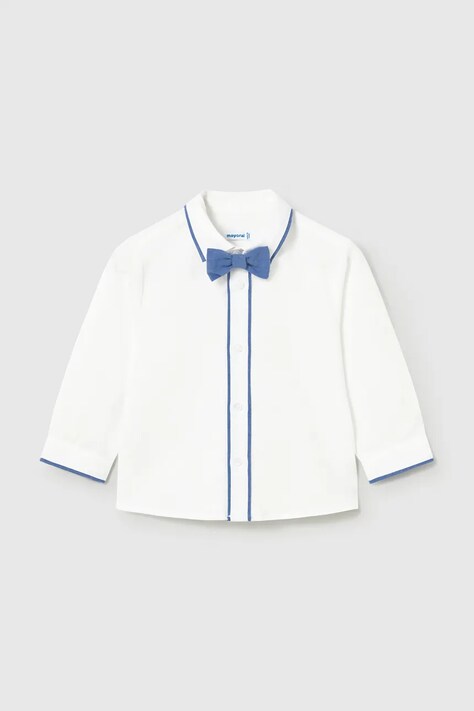 Mayoral koszula z dodatkiem lnu dziecięca kolor biały 1115