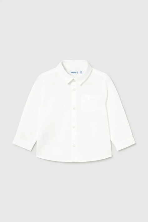 Παιδικό πουκάμισο με λινό Mayoral χρώμα: άσπρο, 1118