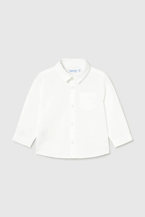 Παιδικό πουκάμισο με λινό Mayoral χρώμα: άσπρο, 1118