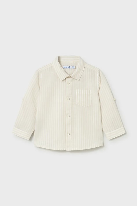 Παιδικό πουκάμισο με λινό Mayoral χρώμα: μπεζ, 1118