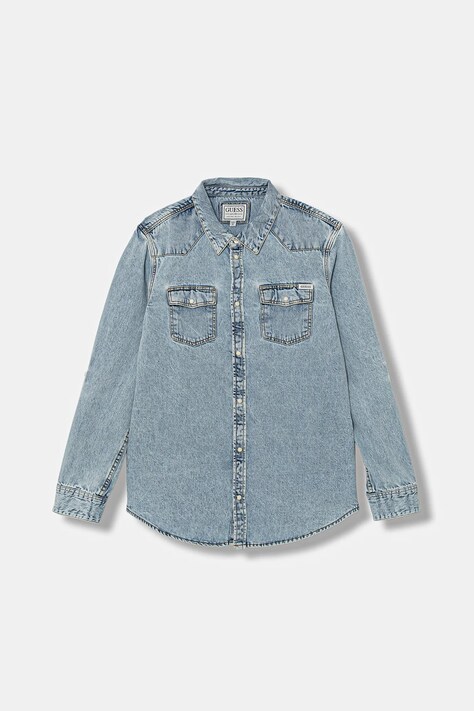 Guess koszula jeansowa dziecięca kolor niebieski L6RH00 D4EU0