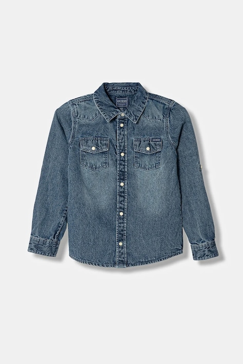 Guess koszula jeansowa dziecięca kolor niebieski N6RH00 D4EU0