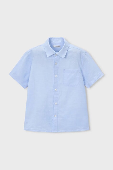 Mayoral koszula z dodatkiem lnu dziecięca kolor niebieski 3112