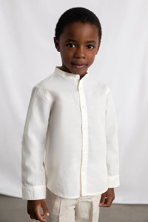 Παιδικό πουκάμισο με λινό Mayoral χρώμα: μπεζ, 3118