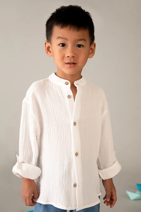 Mayoral koszula bawełniana dziecięca kolor biały 3120