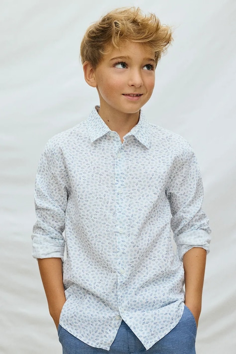 Mayoral koszula bawełniana dziecięca kolor niebieski 6175