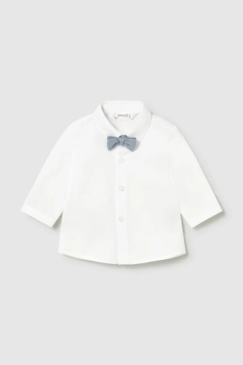 Μωρό βαμβακερό πουκάμισο Mayoral Newborn χρώμα: άσπρο, 1101