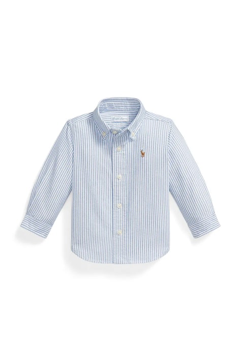 Bavlnená košeľa pre bábätká Polo Ralph Lauren modrá farba, 320677177001